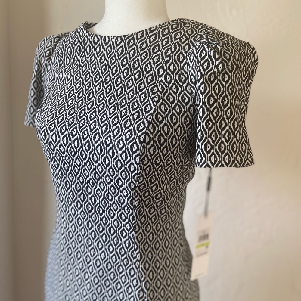Calvin Klein Short Sleeve Diamond Pattern Dress